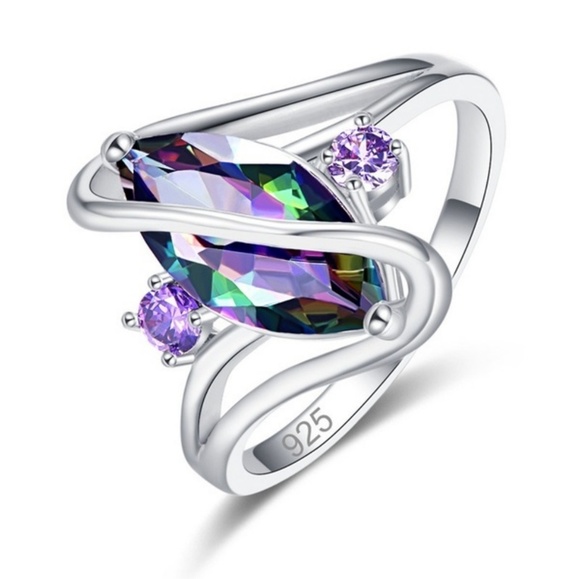 Ring ***NEW Rainbow Topaz w Amethyst - Picture 6 of 6